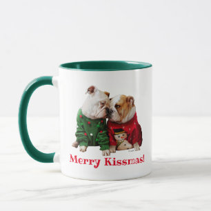 Taza Navidades Bulldoges en suéter