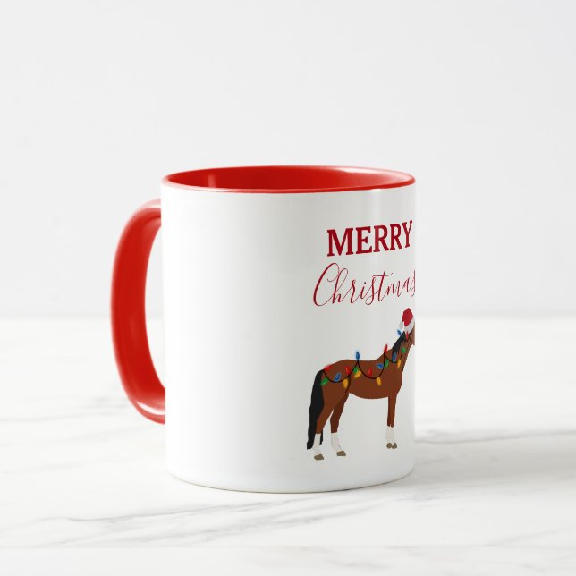 Taza Navidades Caballo de Santa Hat Xmas Encendidos Nav (Anverso izquierdo)