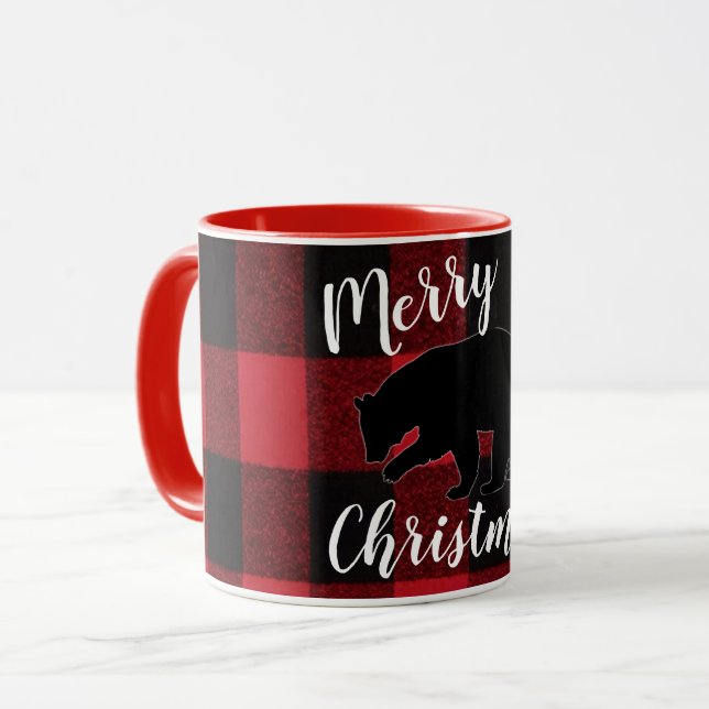 Taza Navidades Café Mug Oso Negro Rojo Fundido (Anverso izquierdo)