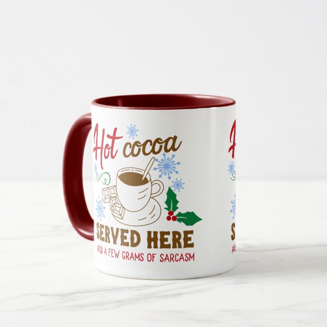 Taza Navidades calientes de cacao y sarcasmo (Anverso izquierdo)