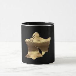 Taza Navidades campanan peluche elegante negro y dorado