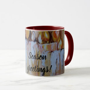 Taza Navidades candeles saludos de temporada 