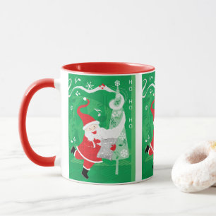 Taza Navidades, cantando y bailando Santa Claus