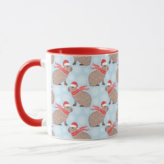 Taza Navidades Capibara en vacaciones en Santa Hats (Izquierda)