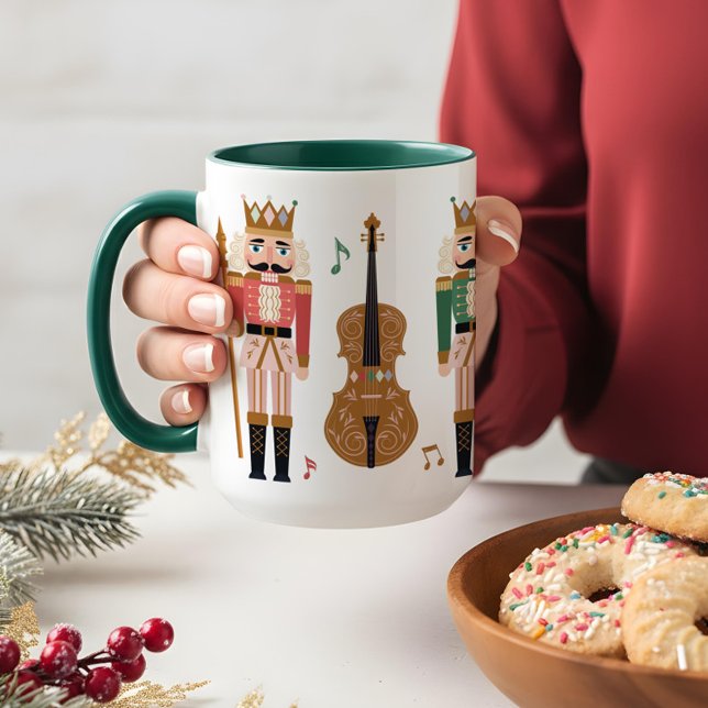 Taza Navidades caprichosos Ballet de desnudez Violin Mú (Whimsical Christmas Nutcracker Ballet Violin Music Mug)