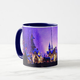 Taza Navidades caprichosos Village Purple Art Mug Cup