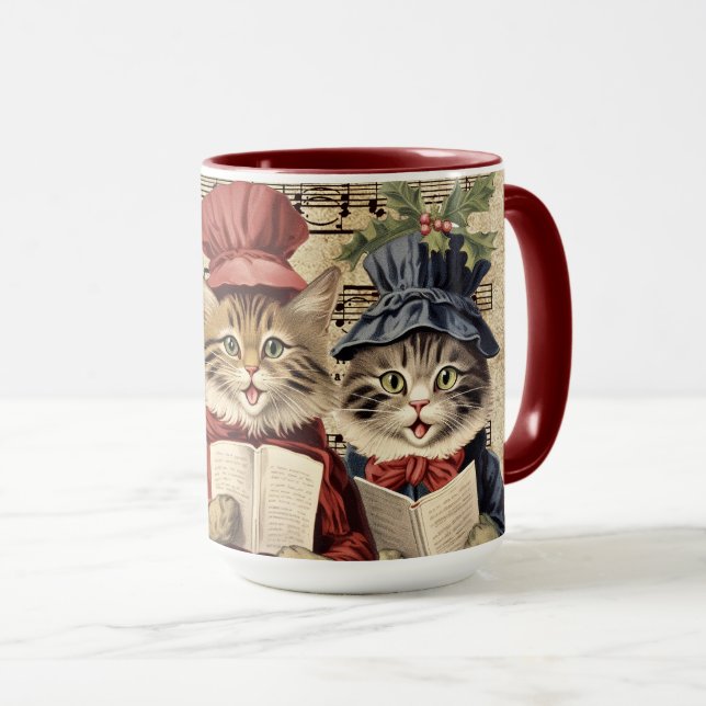 Taza Navidades cargando gatos (Anverso derecho)