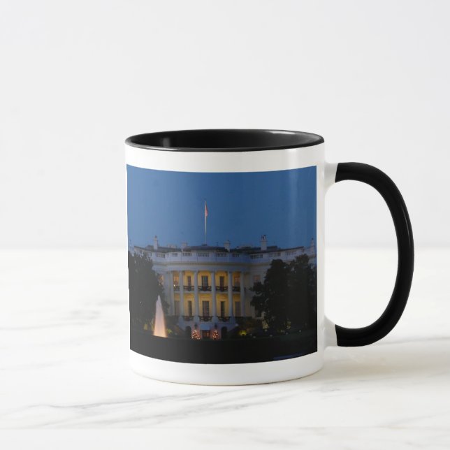 Taza Navidades Casa Blanca de noche en Washington DC (Derecha)