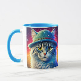 Taza Navidades Cat en un Gorra - nombre editable