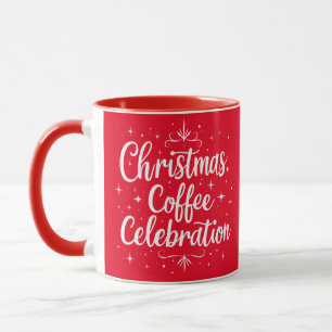 Taza Navidades Celebración del Café Elegante Guión Blan