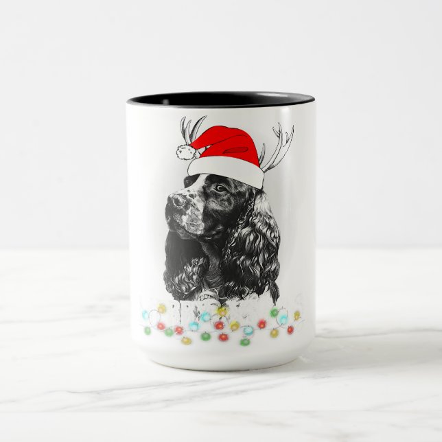 Taza Navidades Cocker Spaniel Dog Divertido Navidad San (Centro)