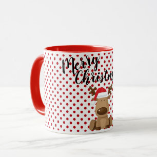 Taza Navidades Coffee Mug Reindeer Polka Dot Polkadot P