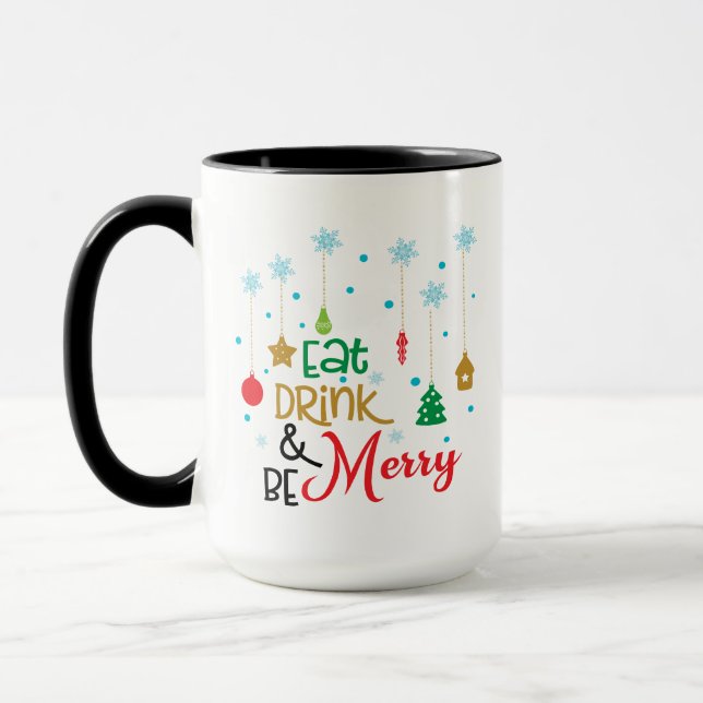 Taza Navidades Comen Bebida Y Sean Feliz, Navidad Alegr (Izquierda)