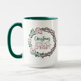 Taza NAVIDADES COMIENZAN CON LA Escritura NAVIDEZ Verde