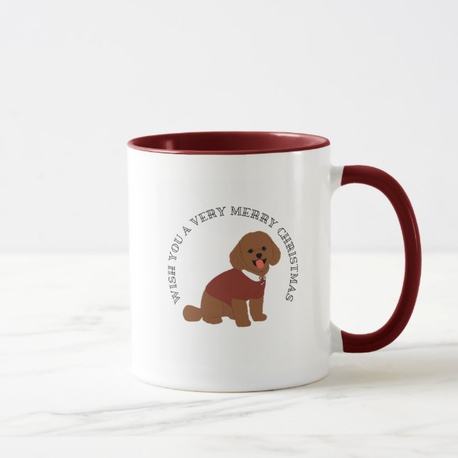 Taza Navidades con caniche (Derecha)