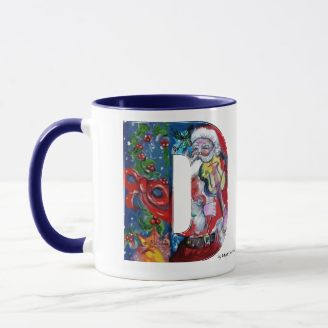 TAZA NAVIDADES CON CARTA / SANTA CON MONOGRAMA VIOLÍN (Izquierda)