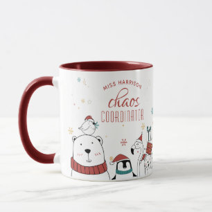 Taza Navidades Coordinador del caos Café personalizado