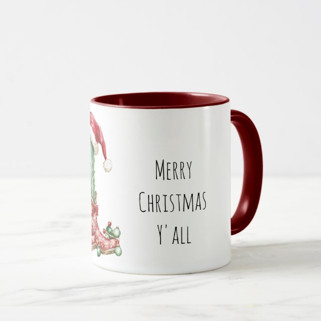Taza Navidades Cowboy Boots Cactus (Anverso derecho)