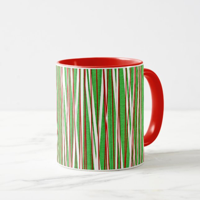 Taza Navidades Crisscross, rojo y verde (Anverso derecho)