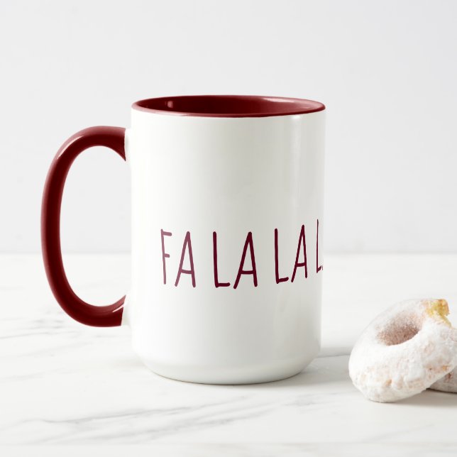 Taza Navidades Cute FA LA LA (Con donut)