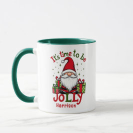 Taza Navidades Cute Jolly Santa Nombre Personalizado