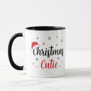 Taza Navidades Cutie Santa Hat Modern Script