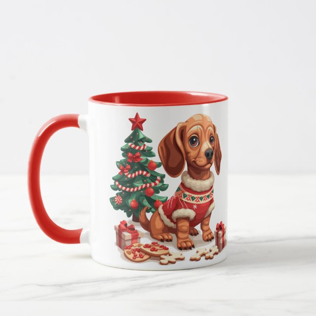 Taza Navidades Dachshund Dog Holiday Cookies (Izquierda)