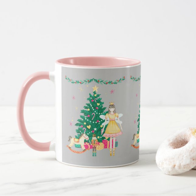 Taza Navidades de acuarela Ballerina de Notre-Dame (Con donut)