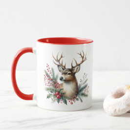 Taza Navidades de acuarela reno