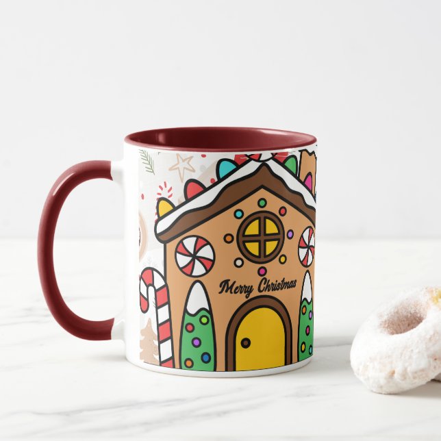 Taza Navidades de Alegría Festividad (Con donut)