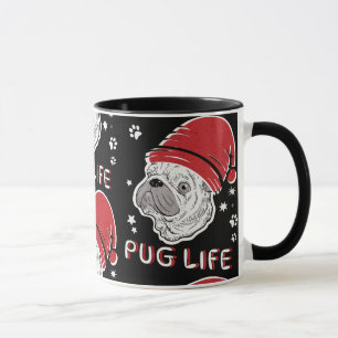 Taza Navidades de animales salvajes Pug Life