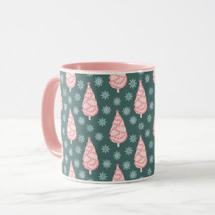 Taza Navidades de árboles rosas