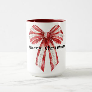 Taza Navidades de arcos blancos de menta roja