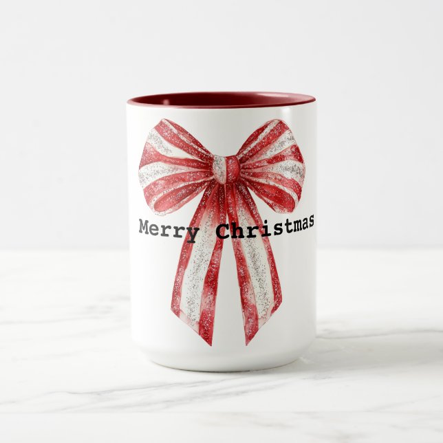 Taza Navidades de arcos blancos de menta roja (Centro)