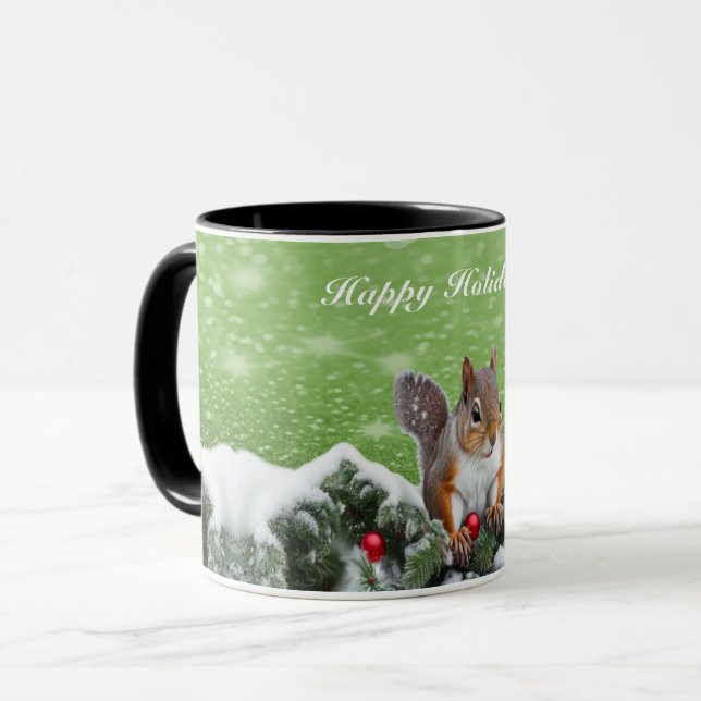 Taza Navidades de ardilla Vacaciones Mug (Anverso izquierdo)