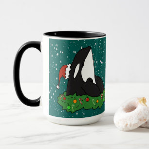 Taza Navidades de ballenas asesinas de Orca 