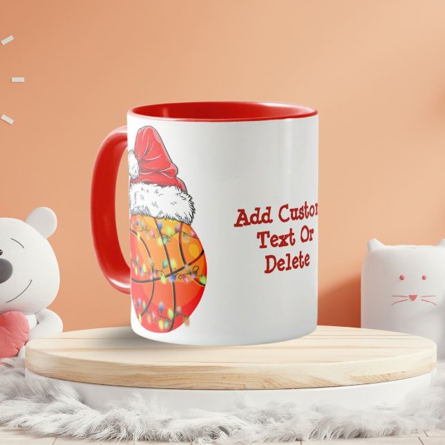 Taza Navidades de baloncesto de Santa Hat fiesta de nav (Subido por el creador)
