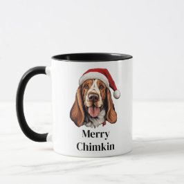 Taza Navidades de Basset Hound Dog Santa Hat