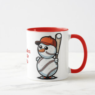 Taza Navidades de béisbol Snowman Nochebuena navideña