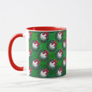 Taza Navidades de bolas de golf con patrón de floritura