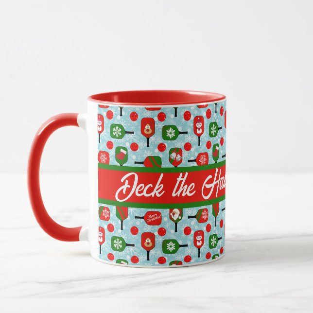Taza Navidades de bolas de picnic Red Green Blue Snflak (Izquierda)