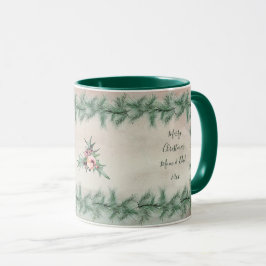 Taza Navidades de Borgoña Berry Holly Pine