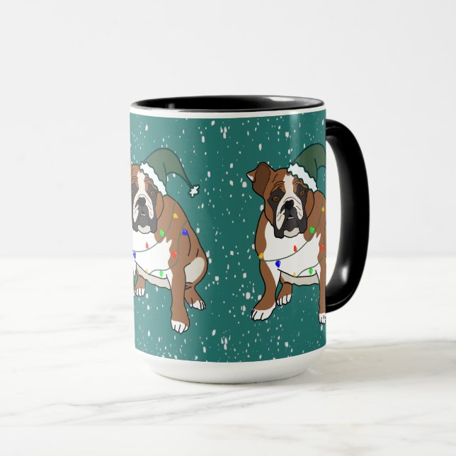 Taza Navidades de Bulldog de Inglaterra (Anverso derecho)