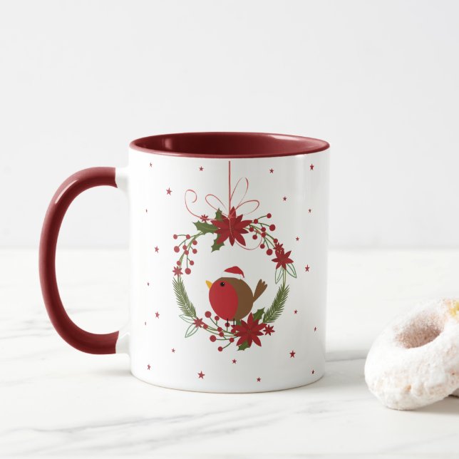 Taza Navidades de burro guapo cortaban la decoración co (Con donut)