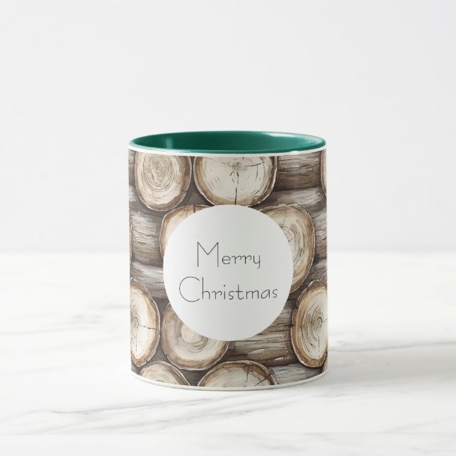 Taza Navidades de cabinas Wood Log (Centro)