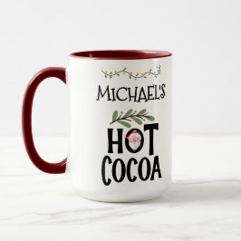Taza Navidades de cacao caliente nombre Santa y persona