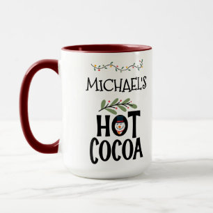 Taza Navidades de cacao caliente Snowman y nombre perso