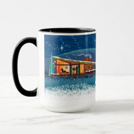 Taza Navidades de casas modernas de mediados del siglo 