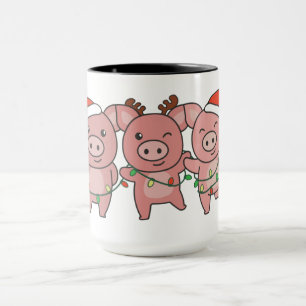 Taza Navidades de cerdo Navidades animales adoran cerdo