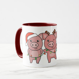 Taza Navidades de cerdo Navidades animales adoran cerdo